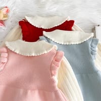 Baby Girls Winter Knit Dress with Teddy Pocket (1 to 6 years) for for BABUU_img_2