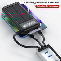 Smart 10000mAh Solar System Power Bank With Type B Type C Lightning Port & USB Port Supported High Quality_img_1