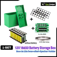 DIY 18650 Battery Storage Box Set (12.6V) – 21-Cell Storage Box + 3S 25A/40A BMS + Spacer Holder + 3.5ft Nickel Strip – 1 Set_img_0