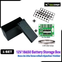 DIY 18650 Battery Storage Box Set (12.6V) – 21-Cell Storage Box + 3S 25A/40A BMS + Spacer Holder + 3.5ft Nickel Strip – 1 Set_img_4