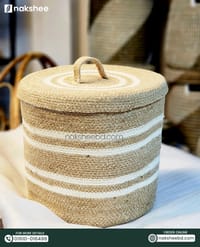 Jute Mini Laundry Basket (12/12" Diameter)_img_7