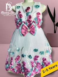 Elegant Floral Baby Girl Dress – White & Blue (1-5 Years)_img_0