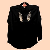 Black Shirt with Embroidered Vines_img_0