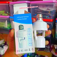 PIR Infrared Motion Sensor LED Lamp Holder | B22 to E27 Base Adapter | Automatic On/Off Light Control | AC 220V, 60W Max_img_1