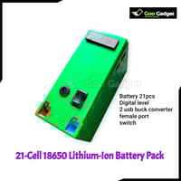 21-Cell 18650 Lithium-Ion Battery Pack with Digital Level Indicator, Dual USB Output & Switch – Green_img_0