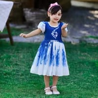 Beautiful baby frock with pure cotton unique batik design._img_1