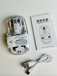 GearUP WM30 Transparent Crystal 2.4G + Bluetooth Magnetic Wireless Mouse- White Color_img_0