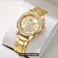 Elegant Women's Quartz Watch with Rhinestone Accents - Fashionable Analog Display, Alloy Band & Case, Non- 19_img_0