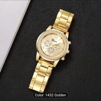 Elegant Women's Quartz Watch with Rhinestone Accents - Fashionable Analog Display, Alloy Band & Case, Non- 19_img_1