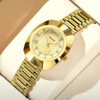 Watch Luxury Gold Color Waterproof Oval Quartz Watch for Man Woman VA VA 11_img_0