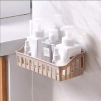Bathroom Shelf Wall Mounted Storage Basket Punch Free Storage Rack Shower Organizer Kitchen Storage Holder - Oven Cover_img_1