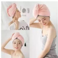 Ladies Hair Towel Magic Hair Wrap Bath Salon Towels Fast Drying Absorbent Cap For Women And Girls_img_1