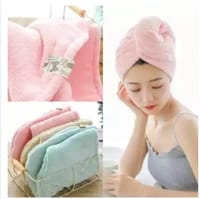 Ladies Hair Towel Magic Hair Wrap Bath Salon Towels Fast Drying Absorbent Cap For Women And Girls_img_2