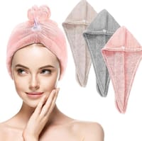 Ladies Hair Towel Magic Hair Wrap Bath Salon Towels Fast Drying Absorbent Cap For Women And Girls_img_4