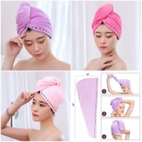 Ladies Hair Towel Magic Hair Wrap Bath Salon Towels Fast Drying Absorbent Cap For Women And Girls_img_5