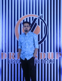 Grid Pattern Button-Up Shirt_img_1