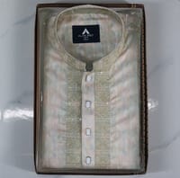 Elegant Light Gold Panjabi – Timeless Ethnic Wear_img_2