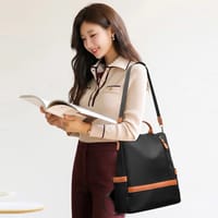 Casual Oxford Backpack Women Black Waterproof Nylon School Bags for Teenage Girls High Quality_img_1