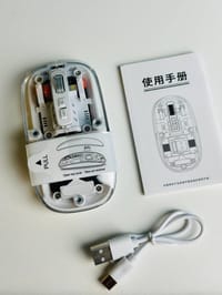 GearUP WM30 Transparent Crystal 2.4G + Bluetooth Magnetic Wireless Mouse- White Color_img_0