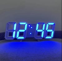 3D LED Digital Clock Glowing Decoration Wall or Table Clock – Blue LED_img_0