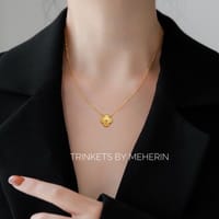 Gold clover pendant High quality_img_3