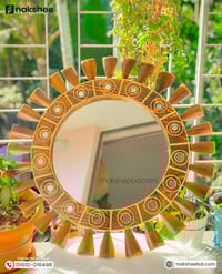 23/23'' size black stick circle mirror_img_0