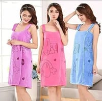 Women Shower Towel Bathrobe Women Robes Quick Dry Microfiber Wearable Soft Wrap Spa Beach Body Shower Bathrobe Nightwear_img_4