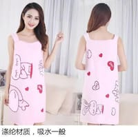 Women Shower Towel Bathrobe Women Robes Quick Dry Microfiber Wearable Soft Wrap Spa Beach Body Shower Bathrobe Nightwear_img_5