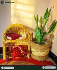 বেতের মিনি টেবিল শেলফ Cane 2 step book shelf_img_4