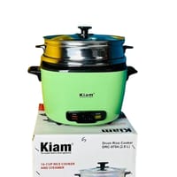 Kiam DRC 9704 2.8 Liter Stainless Steel + Non-Stick Double Pot Rice Cooker_img_1