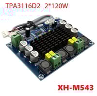 XH-M543 TPA3116D2 TPA3116 120X2W DC12-26V Dual Channel Stereo High Power Digital Audio Power Amplifier Board Amplification DIY Module_img_2