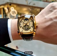 AOKULASIC Men's Vintage Automatic Tourbillon Skeleton Watch_img_0