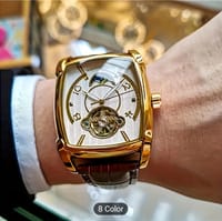 AOKULASIC Men's Vintage Automatic Tourbillon Skeleton Watch_img_2