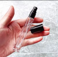 Empty 10ml Perfume Atomizer Refillable Spray Glass Bottle Slim long Square shape Transparent  Random color cap 1 pcs_img_1