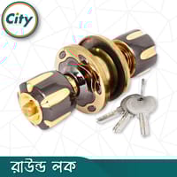 উচ্চ সুরক্ষা রাউন্ড লক ব্ল্যাক গোল্ড রঙের কামরাঙ্গা মডেল সর্বজনীন কাঠের দরজার লক Door Lock_img_1