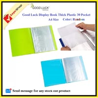 Good Luck Display Book 30 pocket Thick Plastic File Folder Display Presentation Book, A4 Size Random color 1pcs_img_1