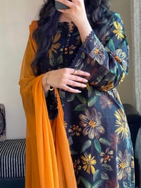 Black Floral Printed Three Piece_img_0