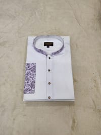 Premium white contrast panjabi for men_img_1