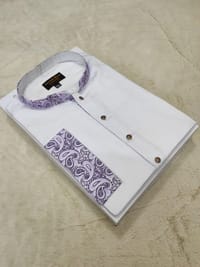Premium white contrast panjabi for men_img_2