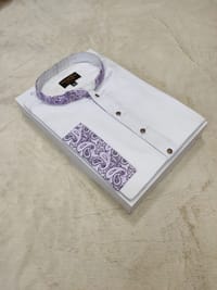Premium white contrast panjabi for men_img_3