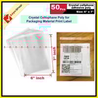 Crystal Cellophane poly adhesive poly size 6 x 7 inch Packaging Material Bundle of 50 pcs - poly bag_img_0