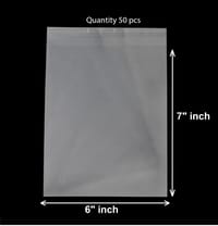 Crystal Cellophane poly adhesive poly size 6 x 7 inch Packaging Material Bundle of 50 pcs - poly bag_img_2