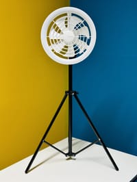 JISULIFE FA17 Rechargeable Fan with LED Ceiling Fan with Long Tripod Stand- White Color_img_0