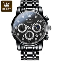 O'levs Watches for Men Diamond Business Dress Analog Quartz Stainless Steel Date Luxury Casual Fashion Wrist Watch Waterproof Luminous_img_1