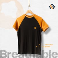 FYN TS 01 Premium Raglan Cut T-shirt Black & Sudan Brown_img_0