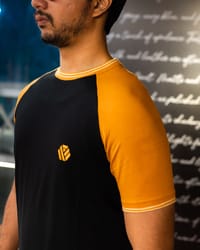 FYN TS 01 Premium Raglan Cut T-shirt Black & Sudan Brown_img_3