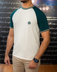 FYN TS 01 Premium Raglan Cut T-shirt Off-White & Bottle Green_img_2