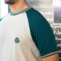 FYN TS 01 Premium Raglan Cut T-shirt Off-White & Bottle Green_img_3