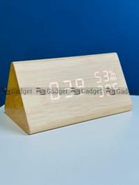 Triangle Wooden Style Digital LED Clock_img_0