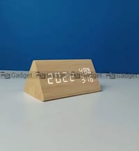 Triangle Wooden Style Digital LED Clock_img_1